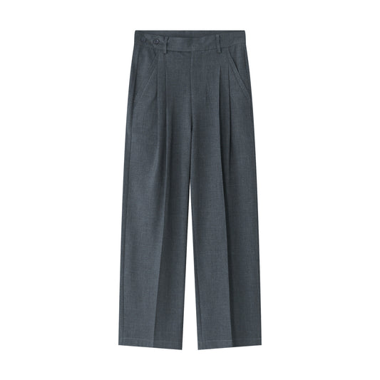 Casual Long Suit Pants With Loose Waist And Wide Legs