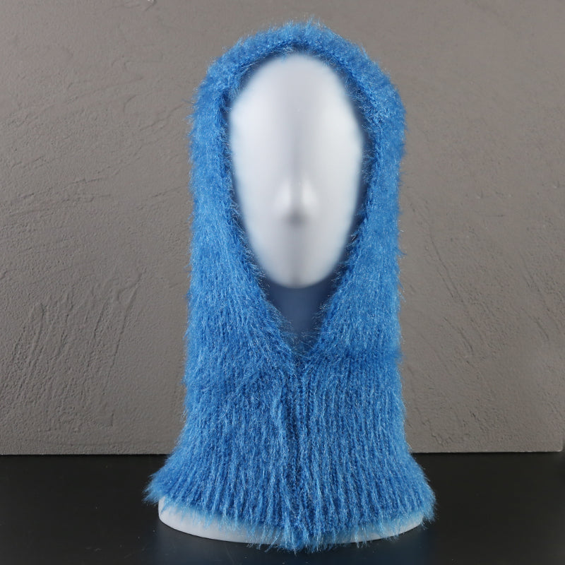 Mohair Scarf With One Hat For Women's Winter