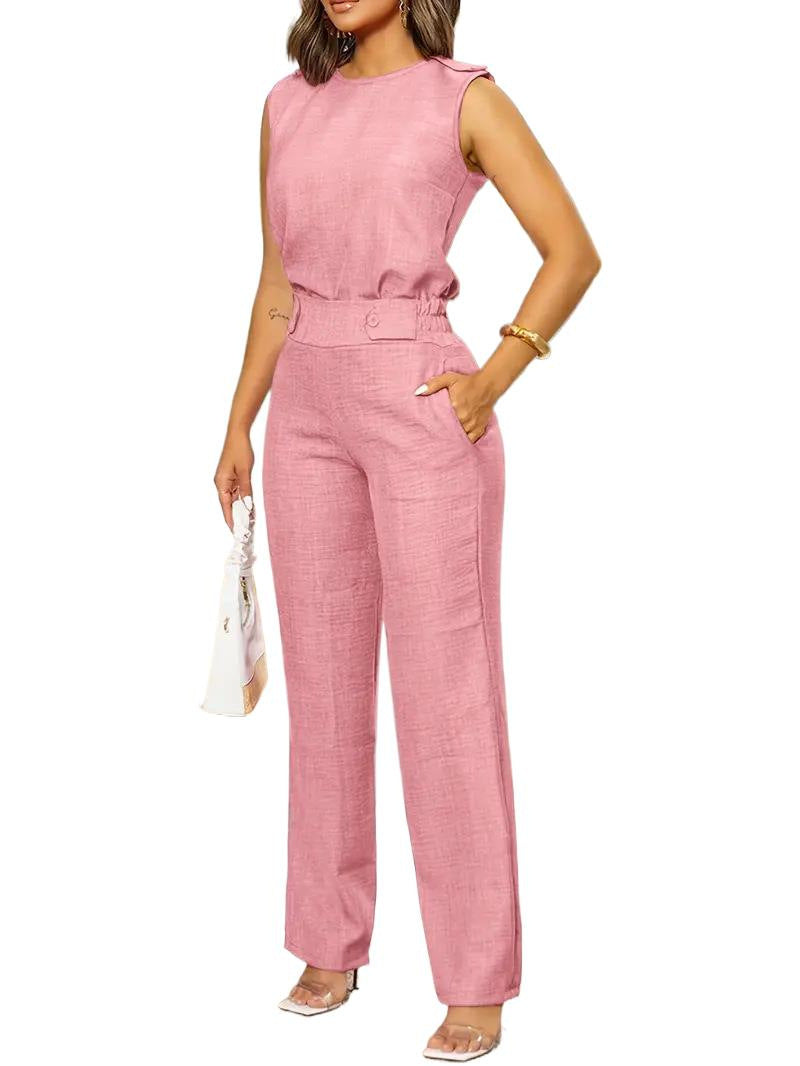 Spring And Summer Leisure Sleeveless Loose Trousers Suit Cross-border Foreign Trade