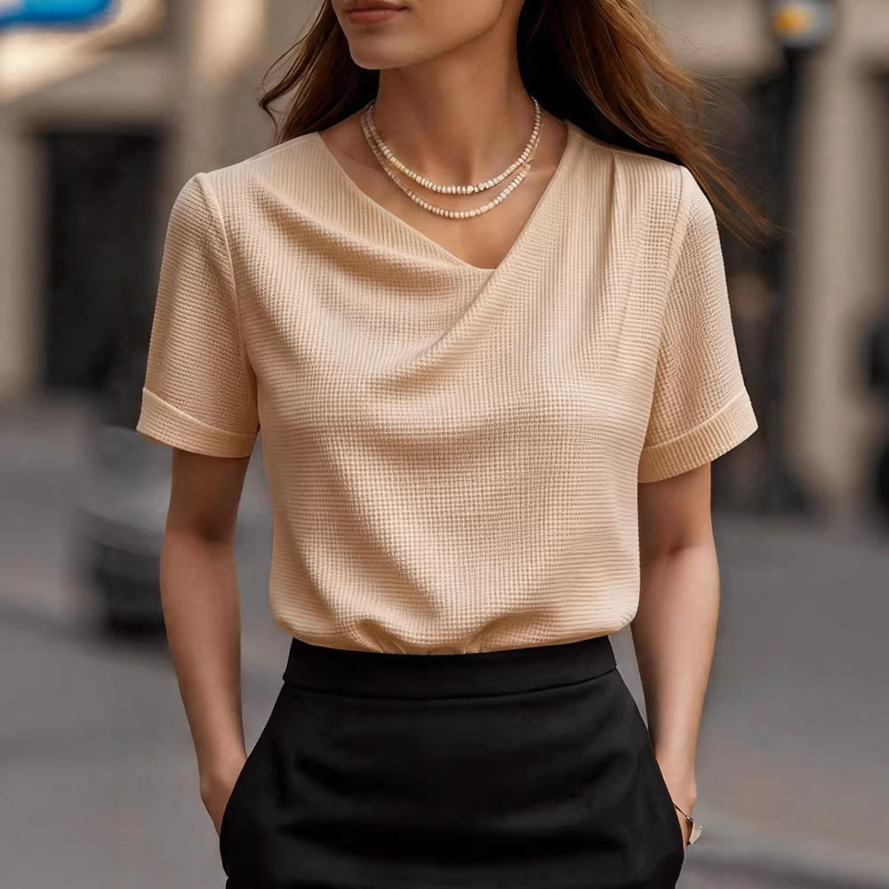Stylish And Minimalist Womens Short Sleeve Top