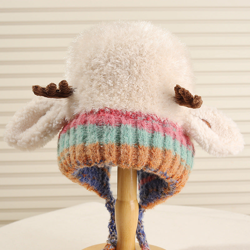 Cute Antler Plush Hat Women's Winter New Style