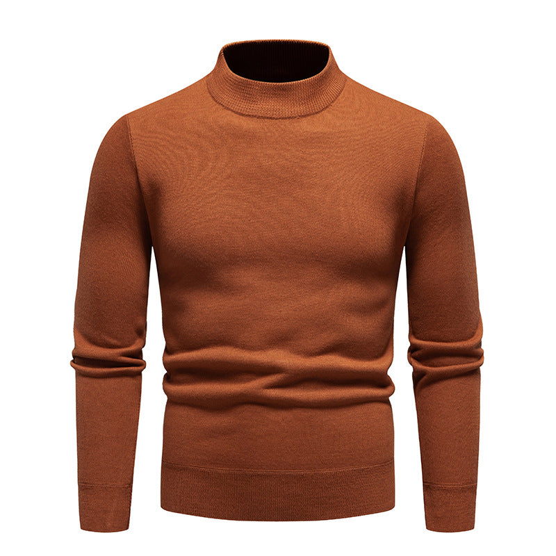 Sweater Men's Fleece-lined Thick Round Neck Sweater