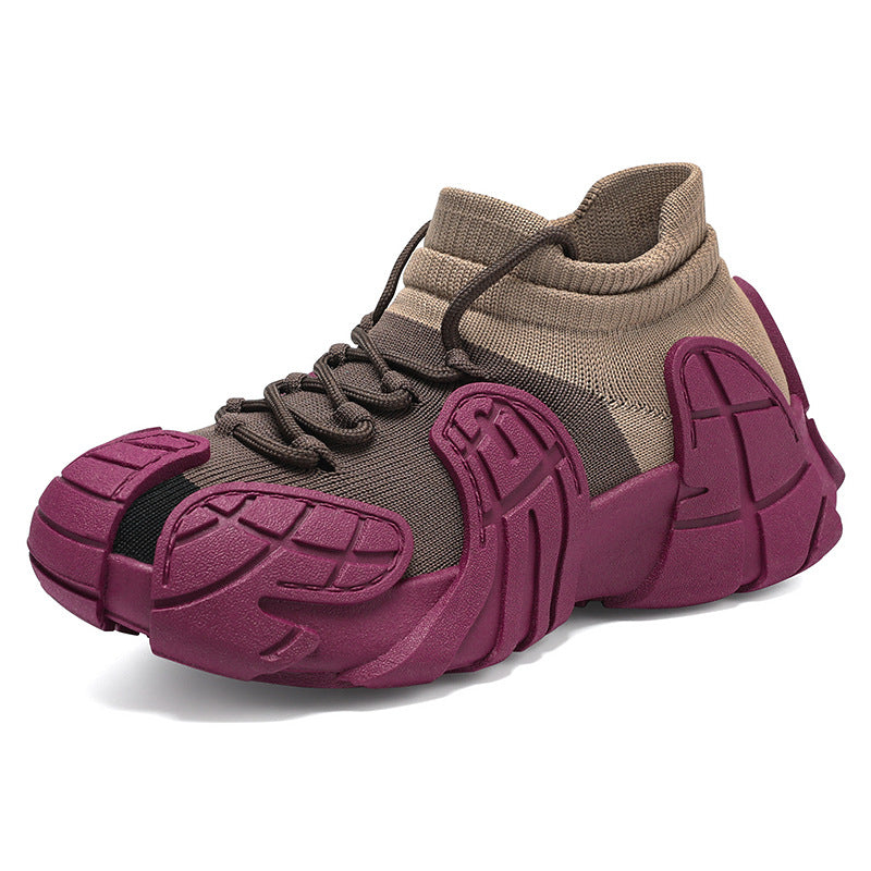 Fashion Retro Sneaker Flyknit Casual Shoes Platform