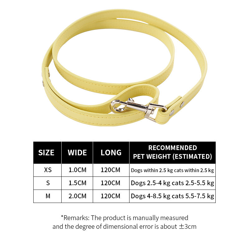 Pet Cat Pulling Rope Dog PU Leather Dog Chain Traction Belt Outing Cat Pulling Rope Dog Leash