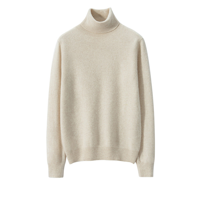 Women's Solid Color Pullover Cashmere Turtleneck Knitting Bottoming Shirt