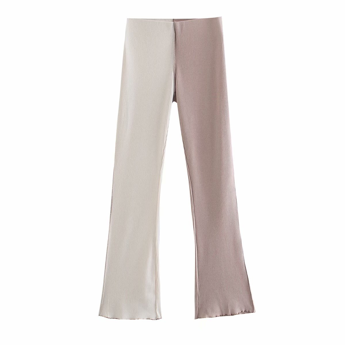 Trendy European And American Style Sexy Color Matching Skinny Flared Pants