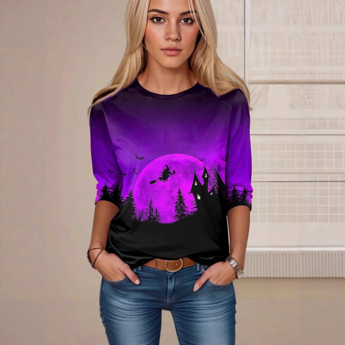 Halloween Style Shirt Printed T-shirt From Europe And America