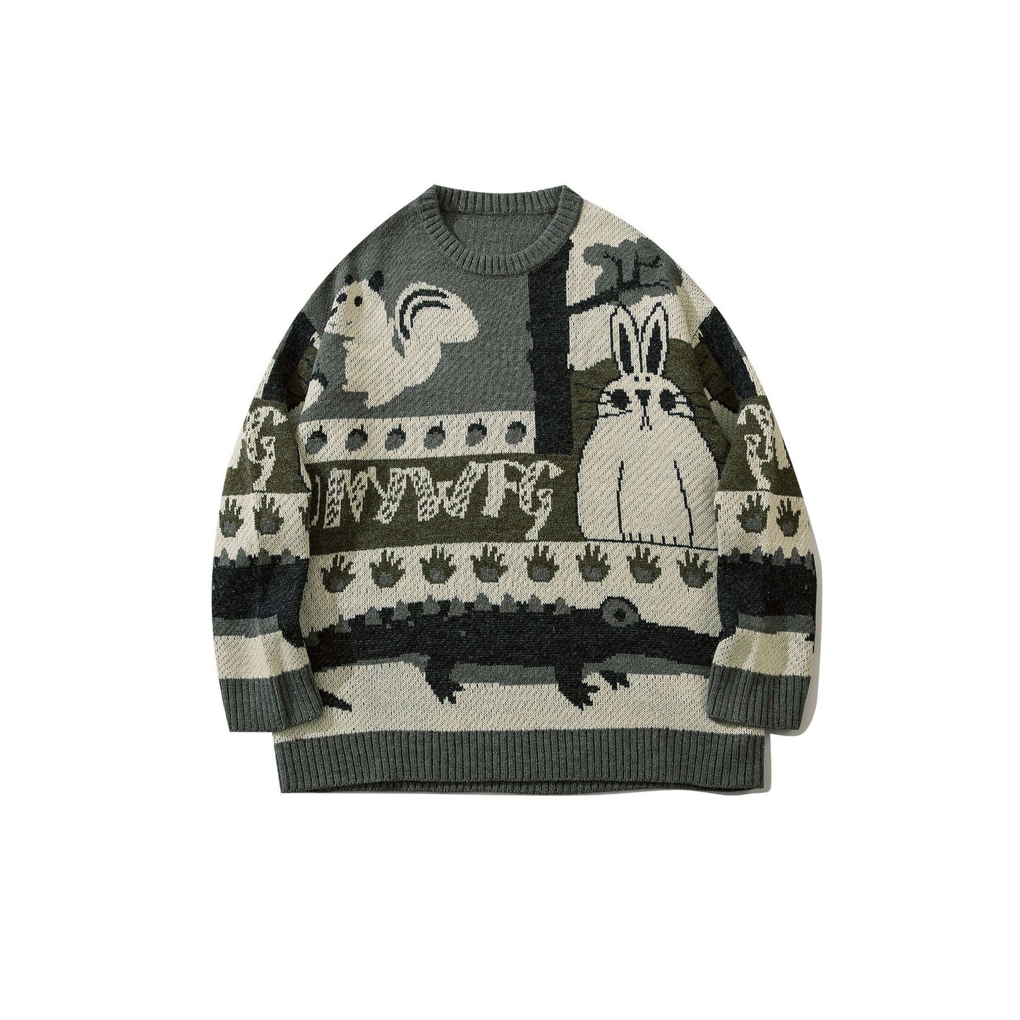 Round Neck Daily Retro Sweater Male Tide Card Autumn And Winter