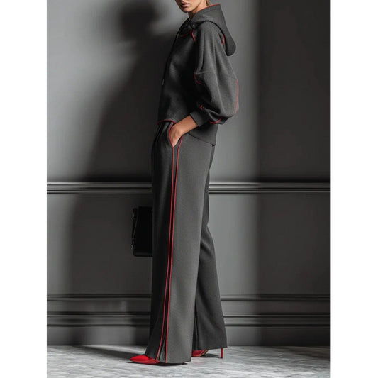 Loose-fitting Casual Long-sleeve Hoodie With Matching Casual Pants