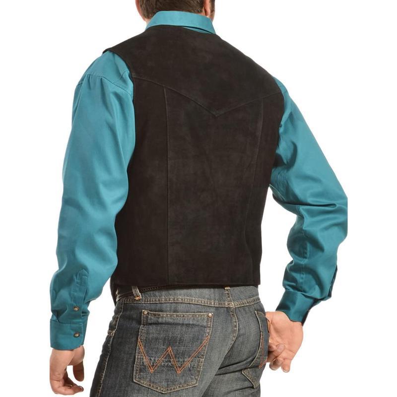 Slim Fit Vintage Cowboy Style Sleeves Jacket For Men In
