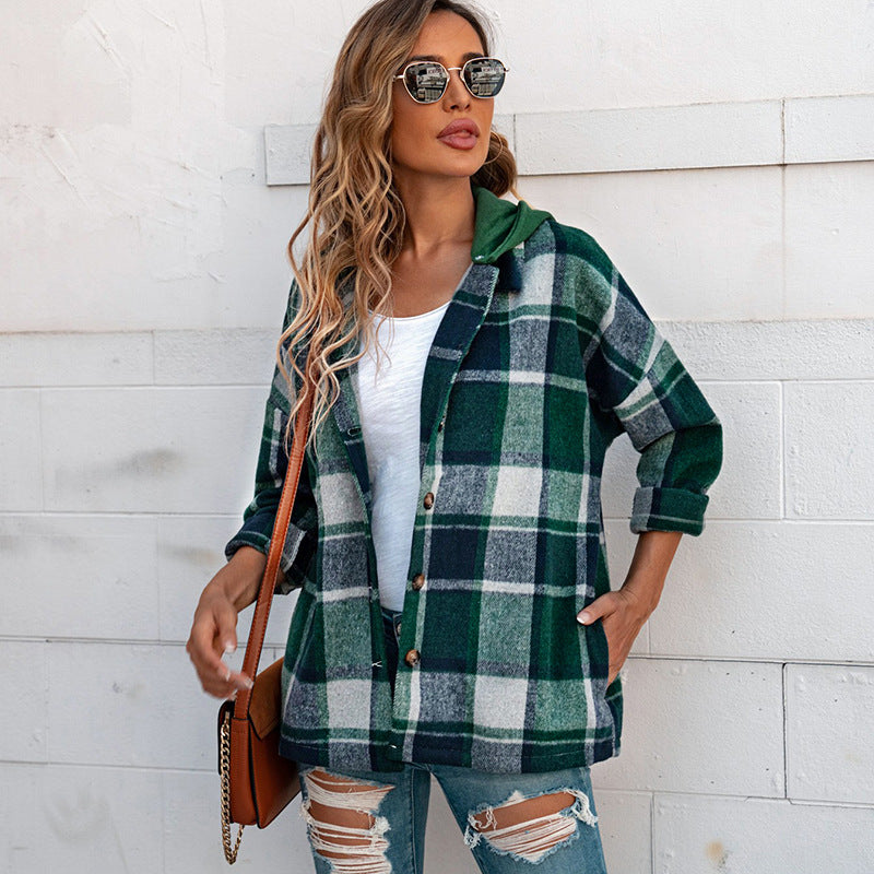 Women's Winter Pure Cotton Plaid Jacket