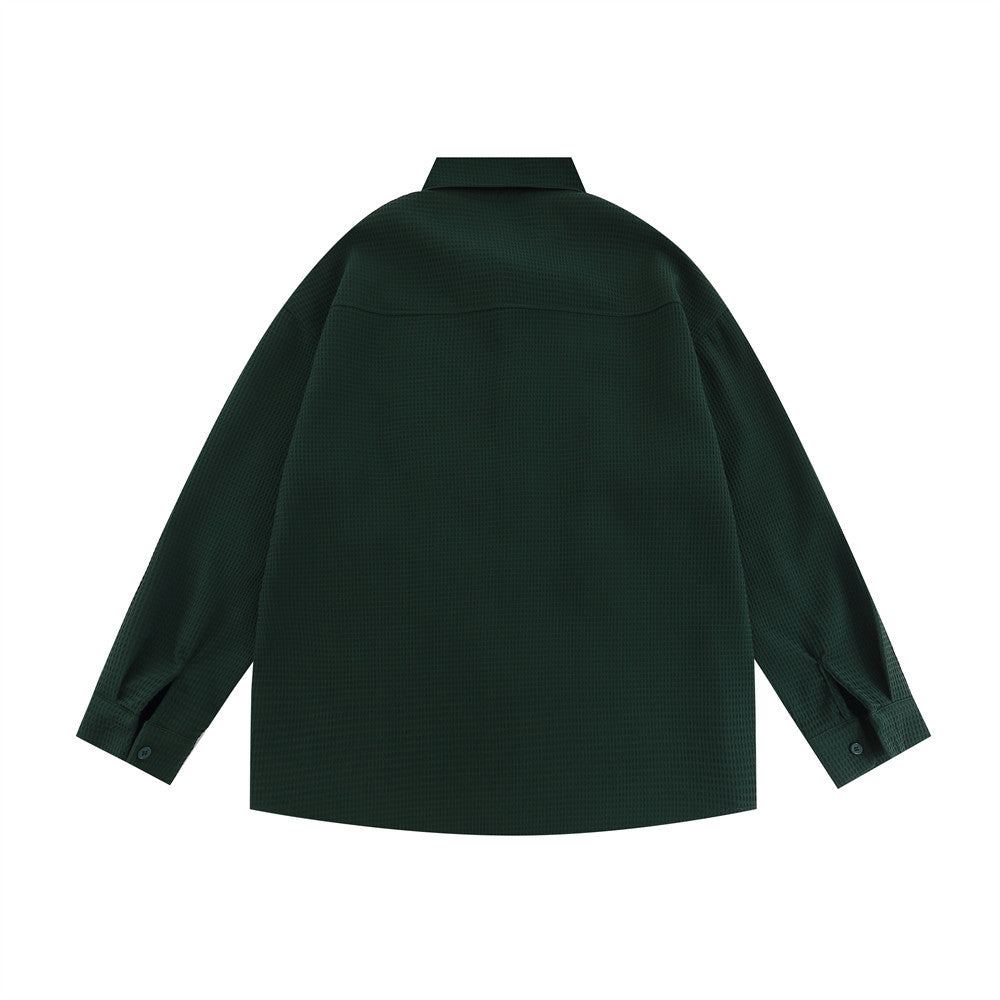 Street Fashion Japanese Bear Embroidery Long Sleeve Shirt