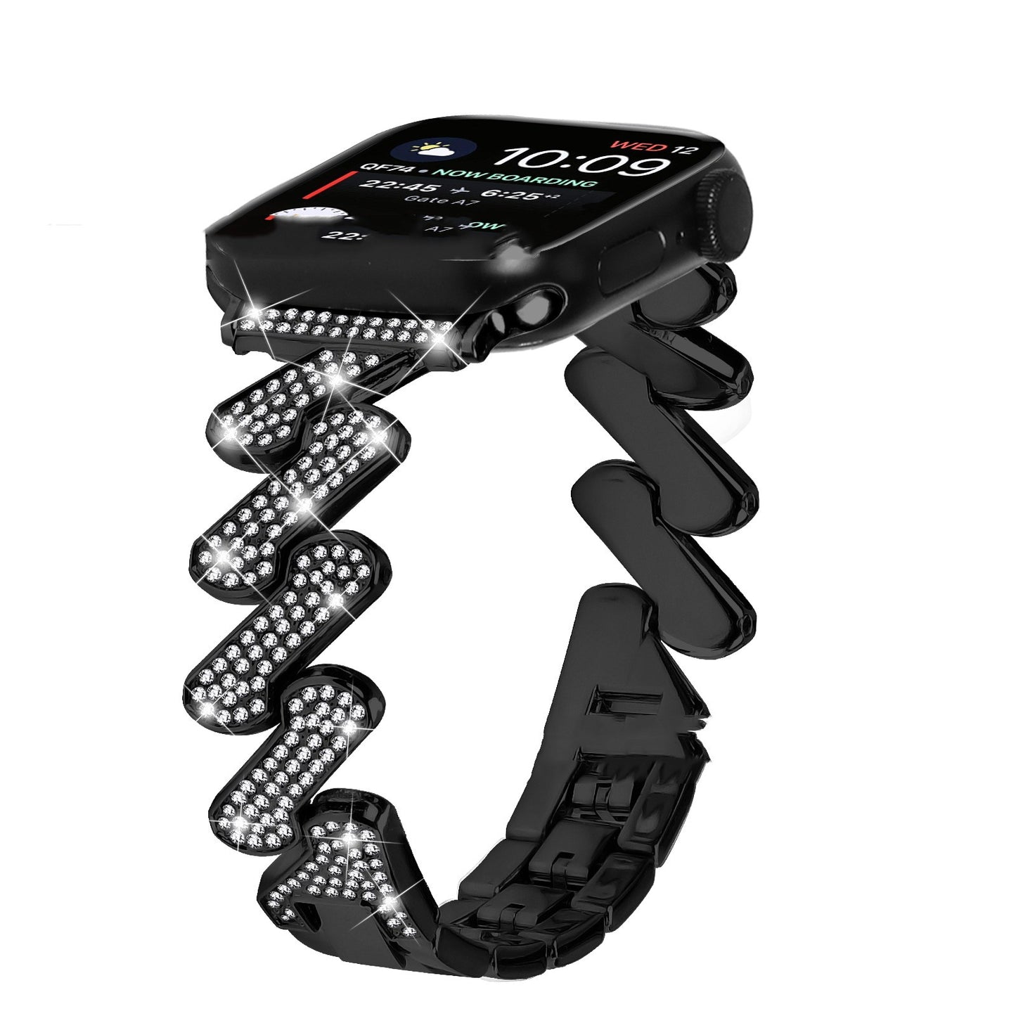 Diamond-embedded Smart Watch Band 7-word