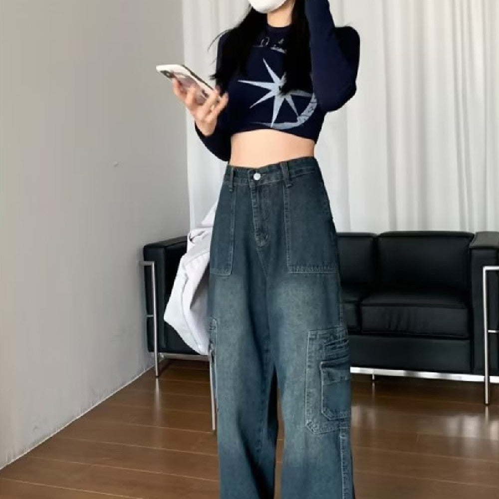 Moderne Retro Små Jeans Til Kvinder