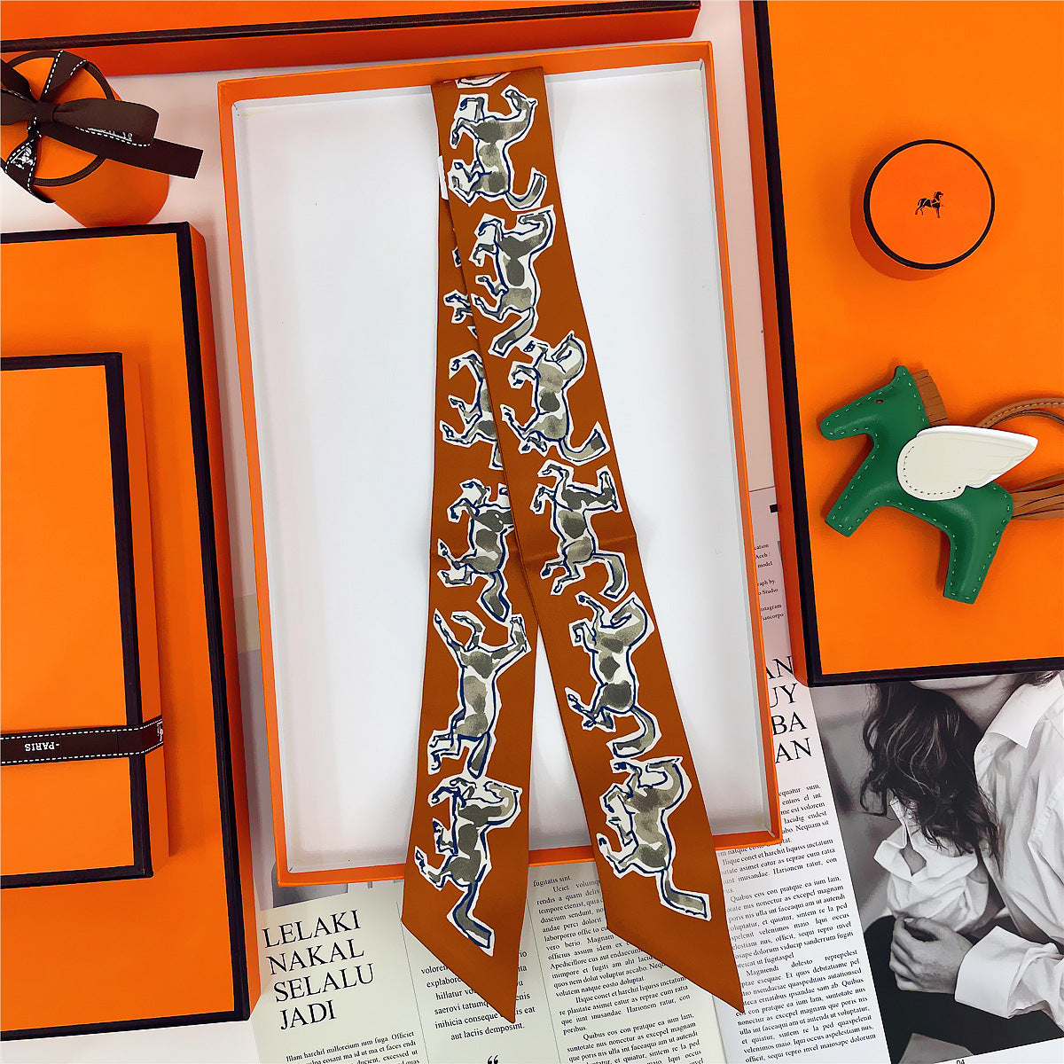 Thin Narrow Ribbon Strip With Floating Ends