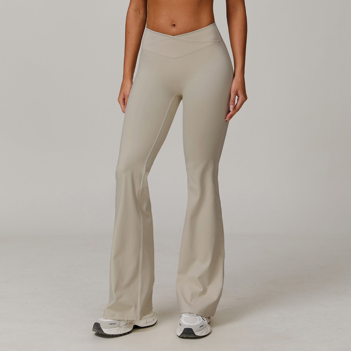 Weila Nude Feel Yoga Pants Cross High Waist Running Sports Pants