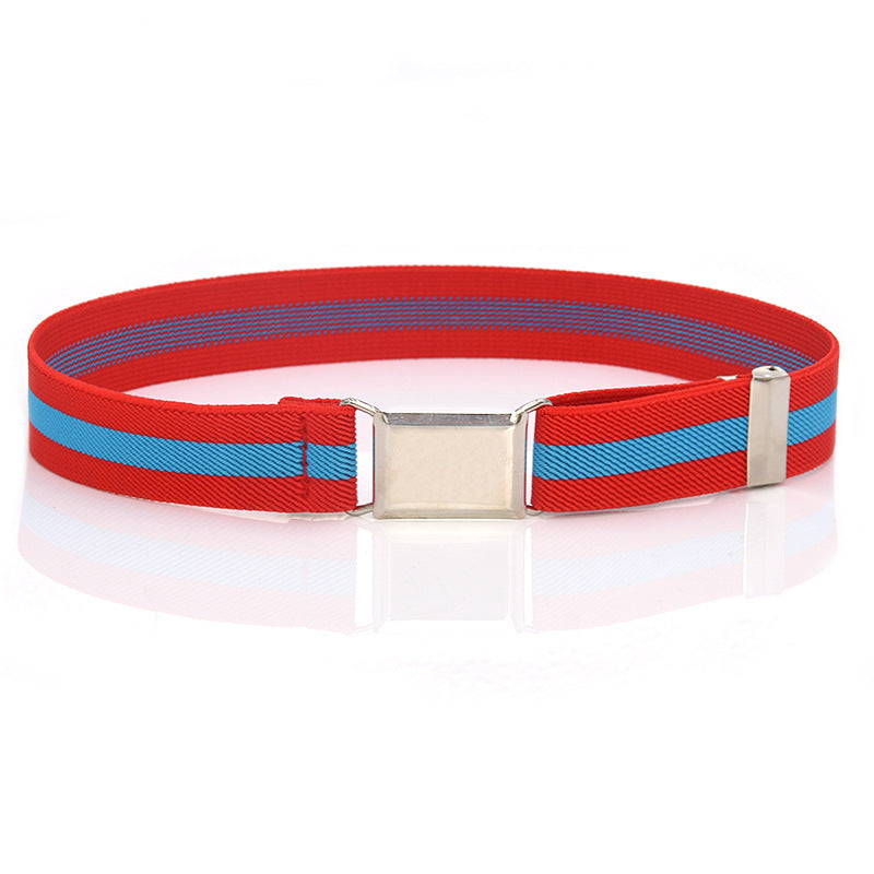 Boys And Girls Elastic Band Monochrome Pants Belt