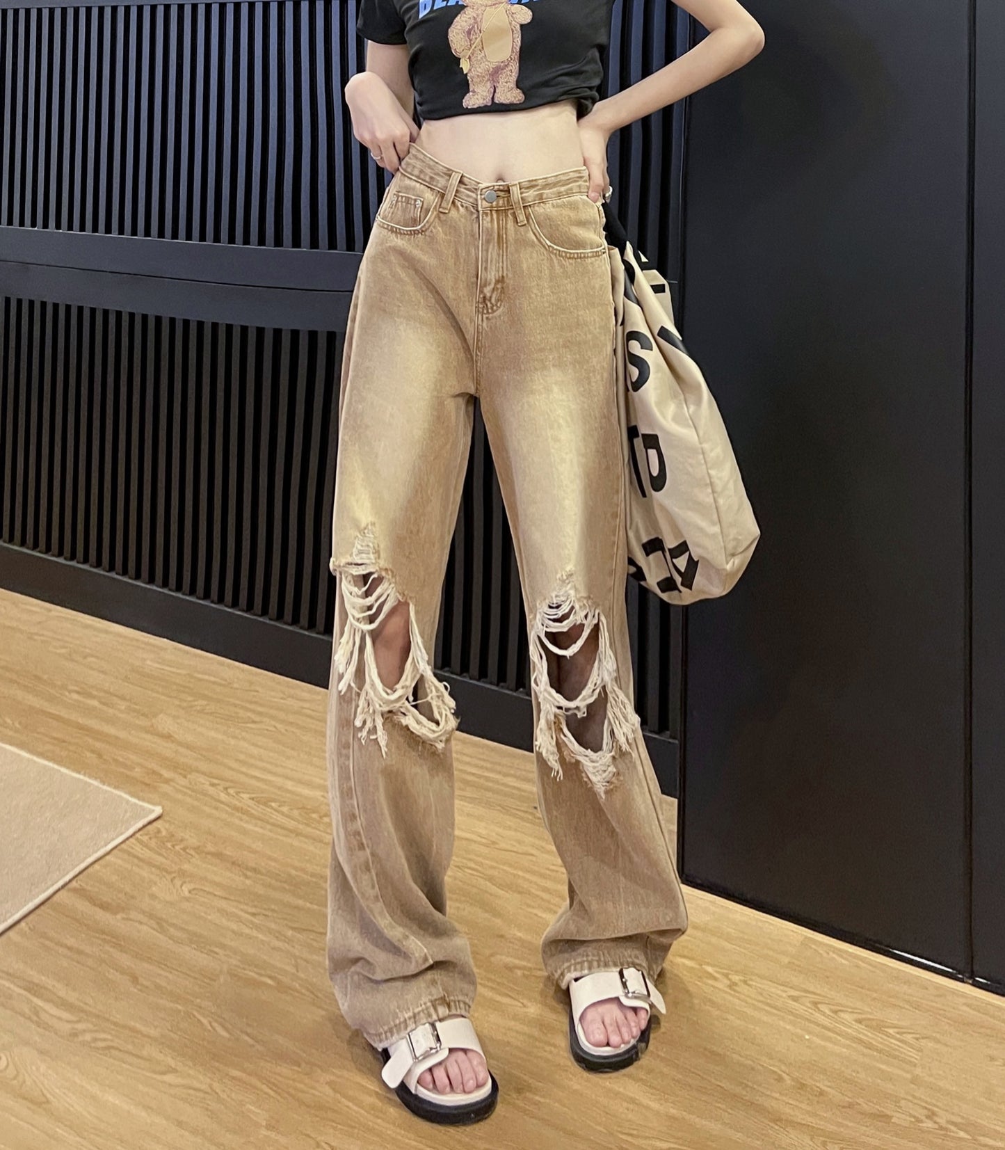 Women's Casual All Match Retro Straight Trousers