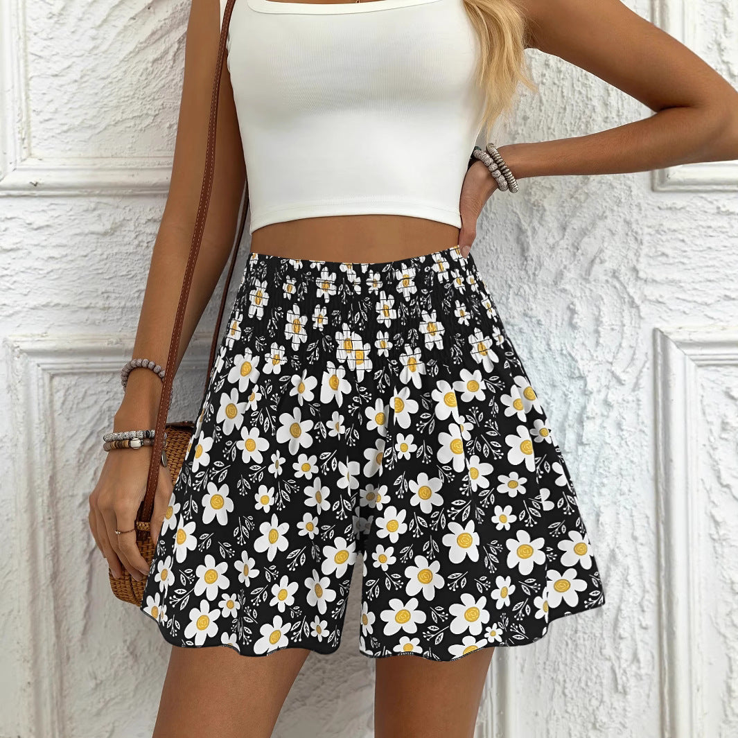 Blomsterprintede, fashionable og komfortable strandshorts til kvinder