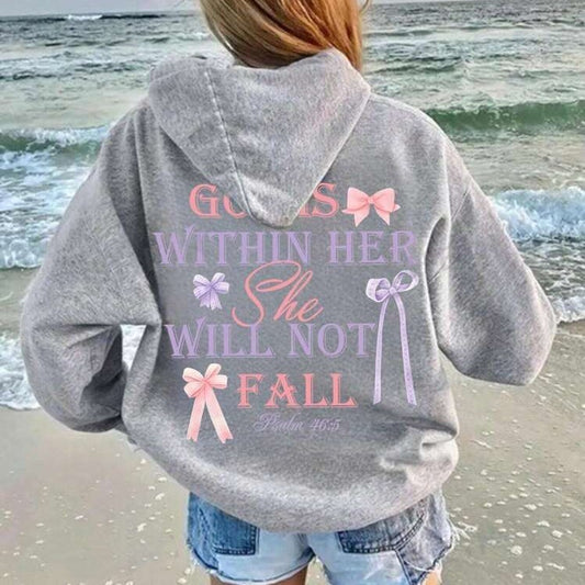 Kvinders Oversized Rundhalset Sweater Med Sommerfugle Og Bogstaver