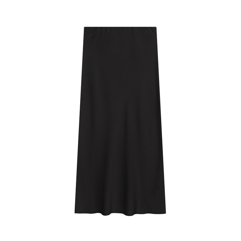 Silk Satin Texture Simple And Fashionable Straight Skirt For Women