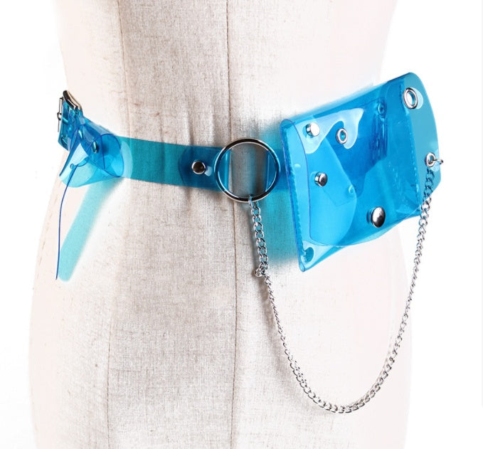 Transparent Laser Waist Bag Belt Women's Chain Mini Small Bag