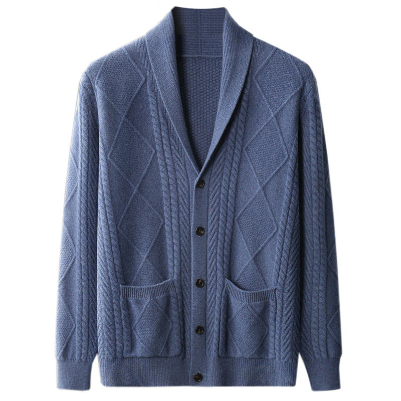 Cashmere Cardigan Men's Half Turtleneck Button Cashmere Coat