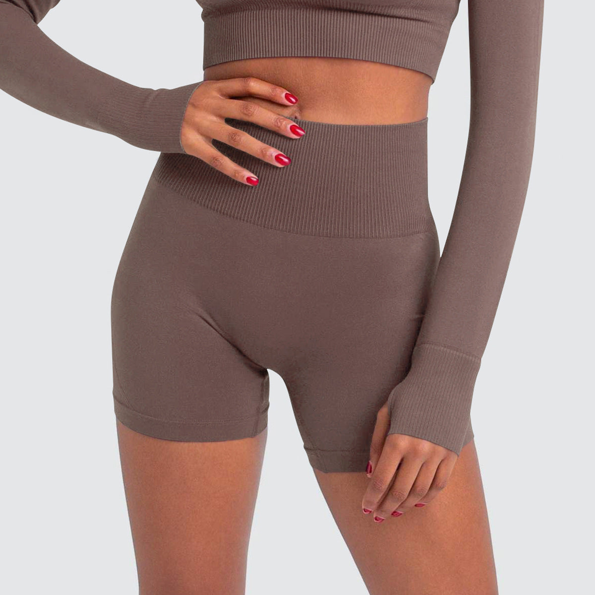Seamless Sports Solid Color Tight Shorts