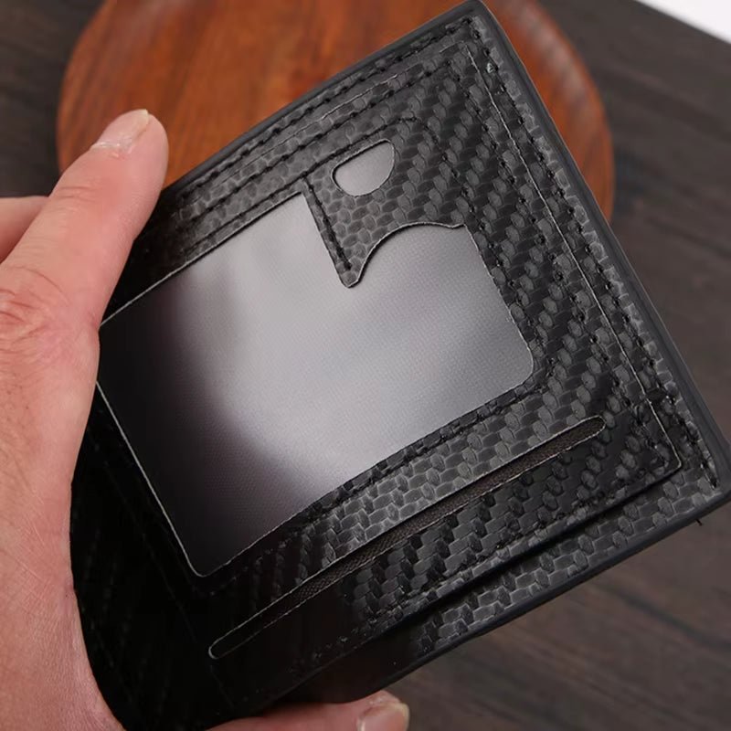 Black Large Capacity Wallet with Multiple Card Slots Simple Wallet Two Fold Men'S Wallet Thin Male Credit Card Holder