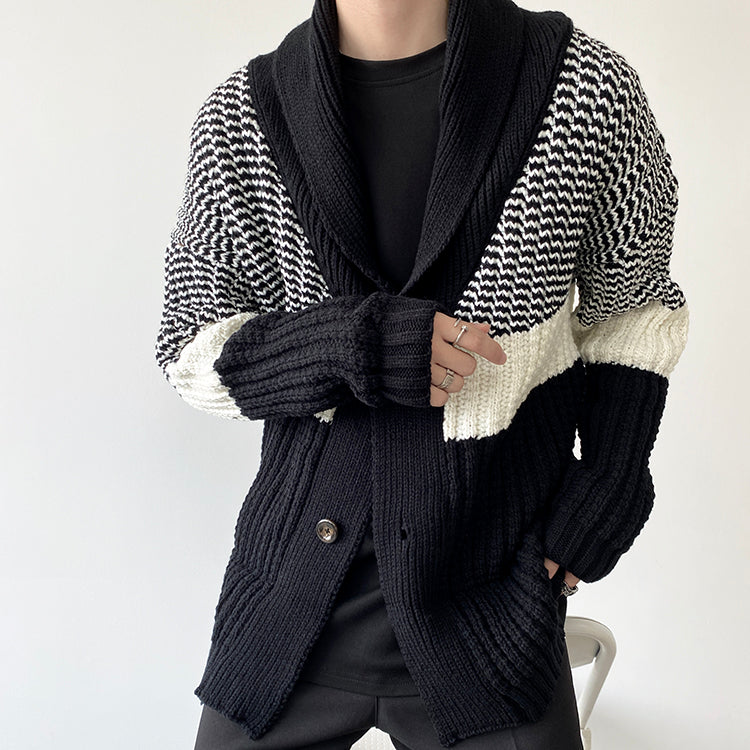 Contrast Coarse Wool Fried Dough Twists Knitting Sweater