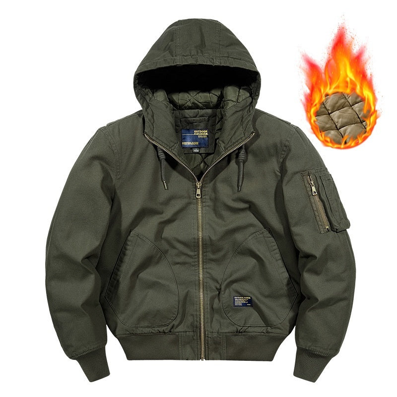 Casual Flight Hooded Jacket Men's Coat Loose