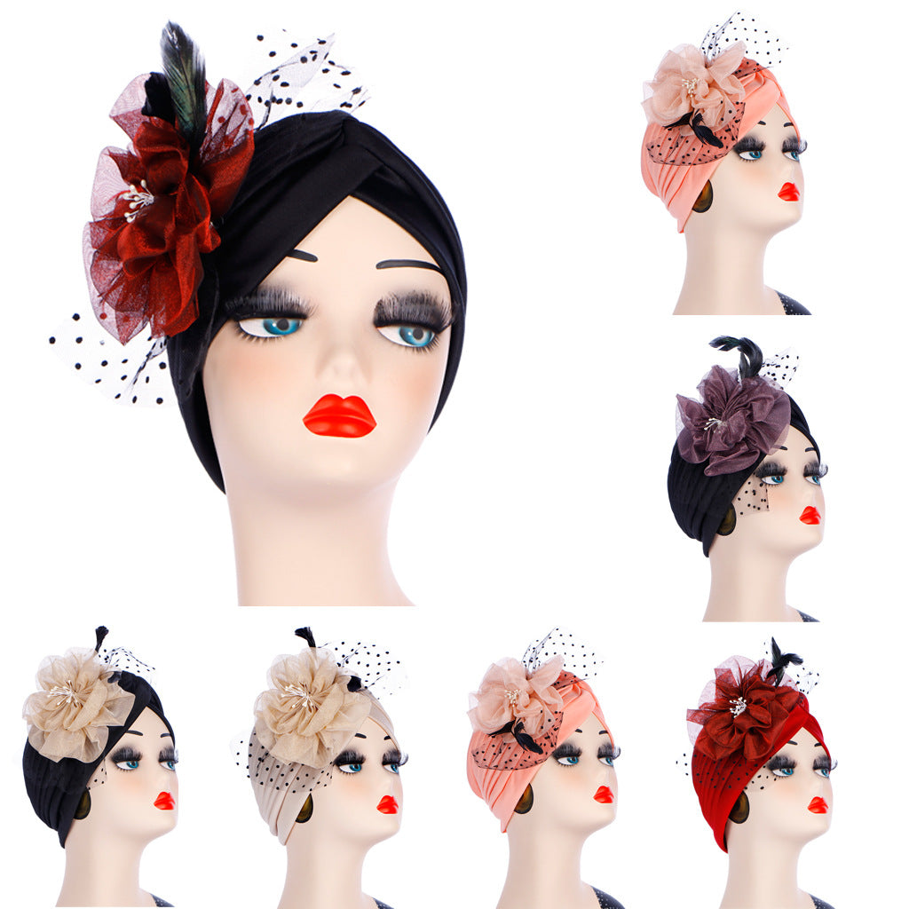 Spring And Autumn New Indian Hat Flower Headscarf