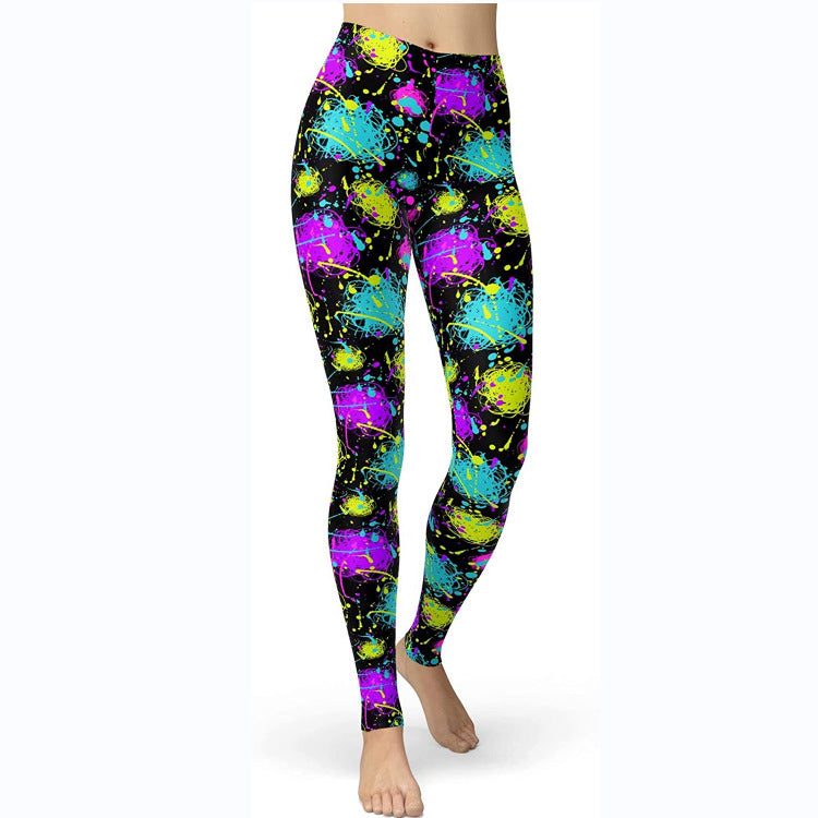 Multi-color Printing Slim Fit Hip Raise Slimming Plus Size Running Yoga Fitness Leggings
