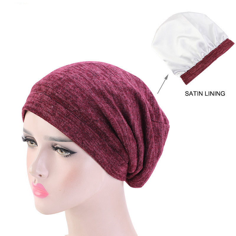 Two Tone Lined Satin Moon Hat