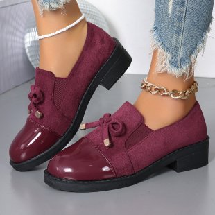 Women's Bowknot Chunky Heel One Pedal Loafer