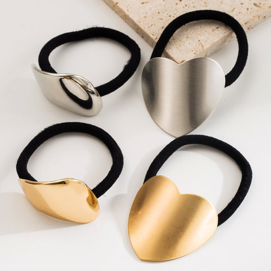 European And American Metal Glossy Surface Elastic Hair Ring