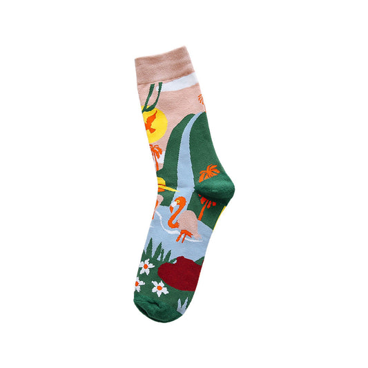 Street Skateboard Ladies Socks Oil Painting