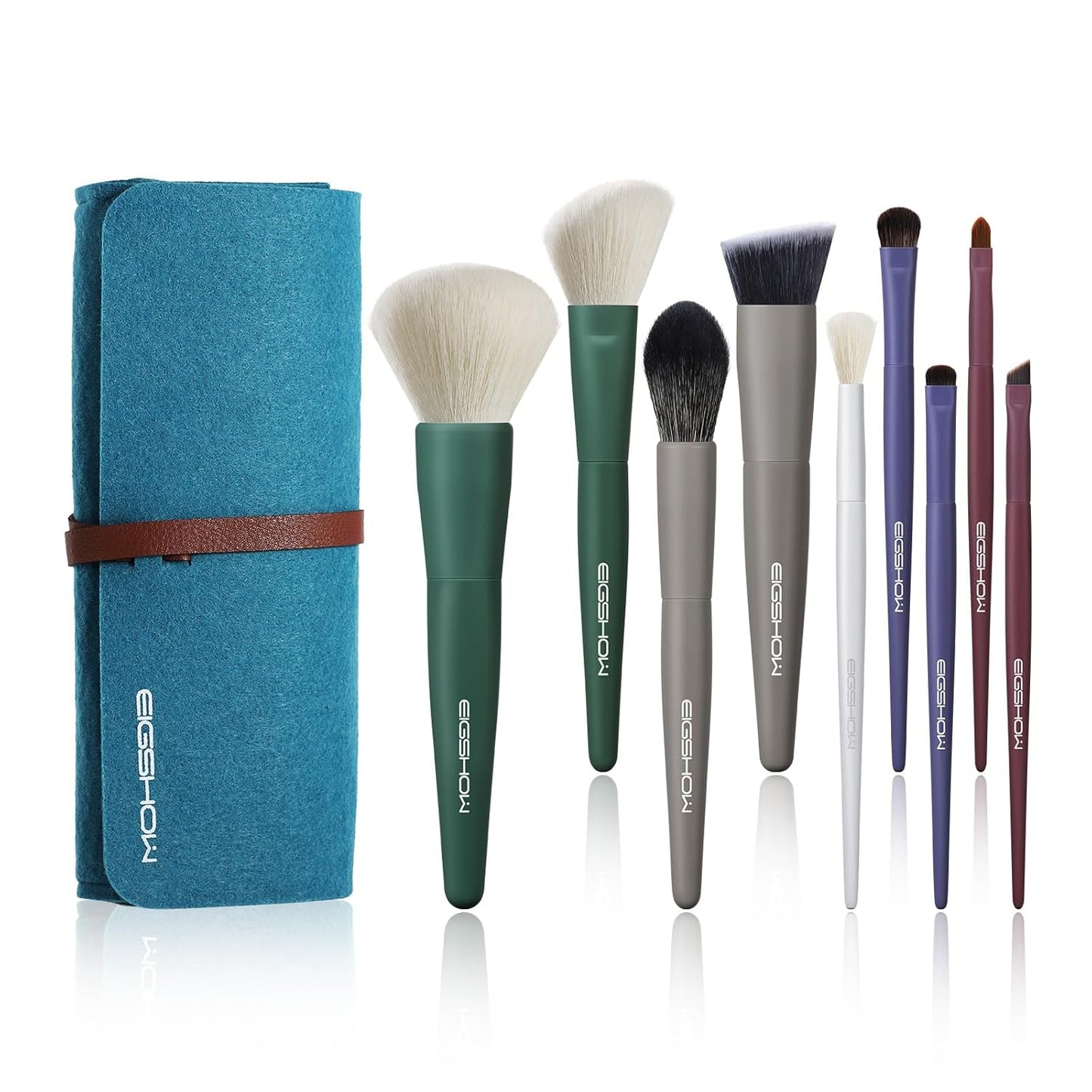 EIGSHOW 9 Stück Makeup Pinsel Set Mit 5 Farben, Professionelle Makeup Pinsel Mit Tasche, Niedlich & Geschenk Wahl