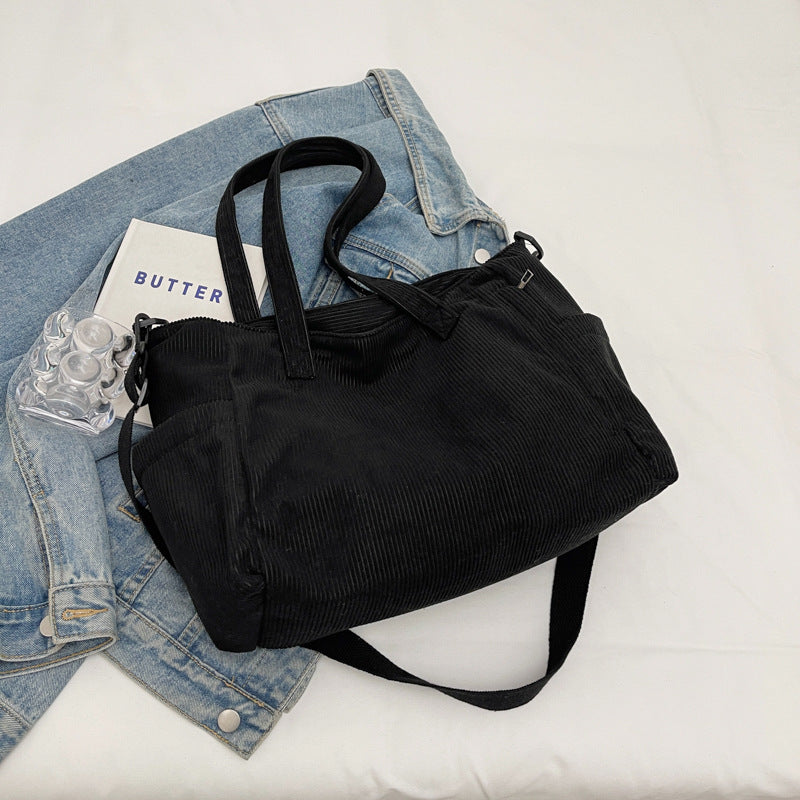 Corduroy Crossbody Bag For Commuting Large Capacity
