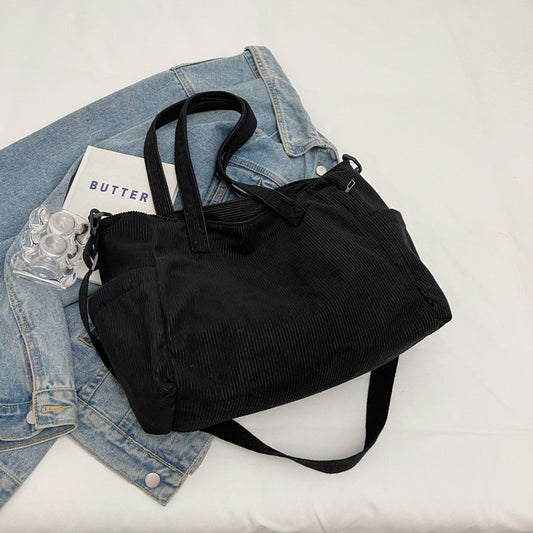 Corduroy Crossbody Bag For Commuting Large Capacity