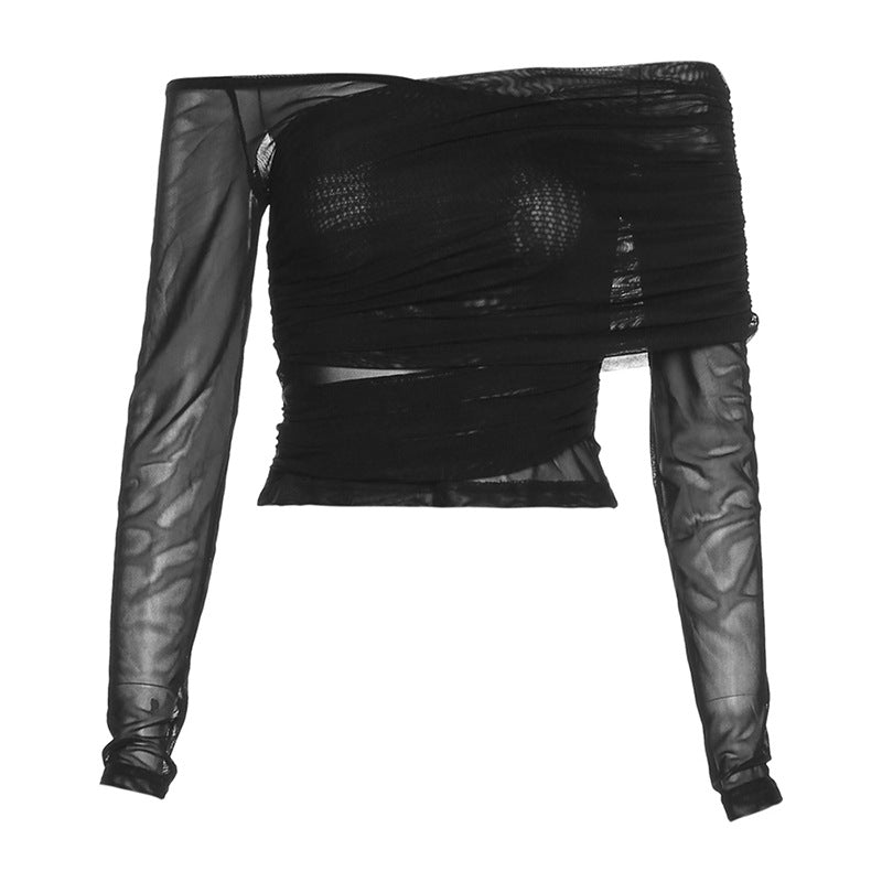 Womens Sexy Fashionable Slim-fit Long-sleeve Top