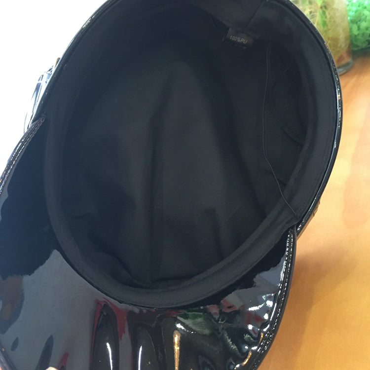 Women's Fashion Vintage Patent Leather Octagon Painter Hat