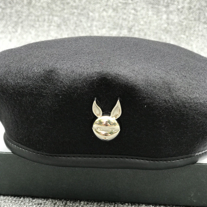 Bunny Beret Wool Japanese Style All-matching British Hat