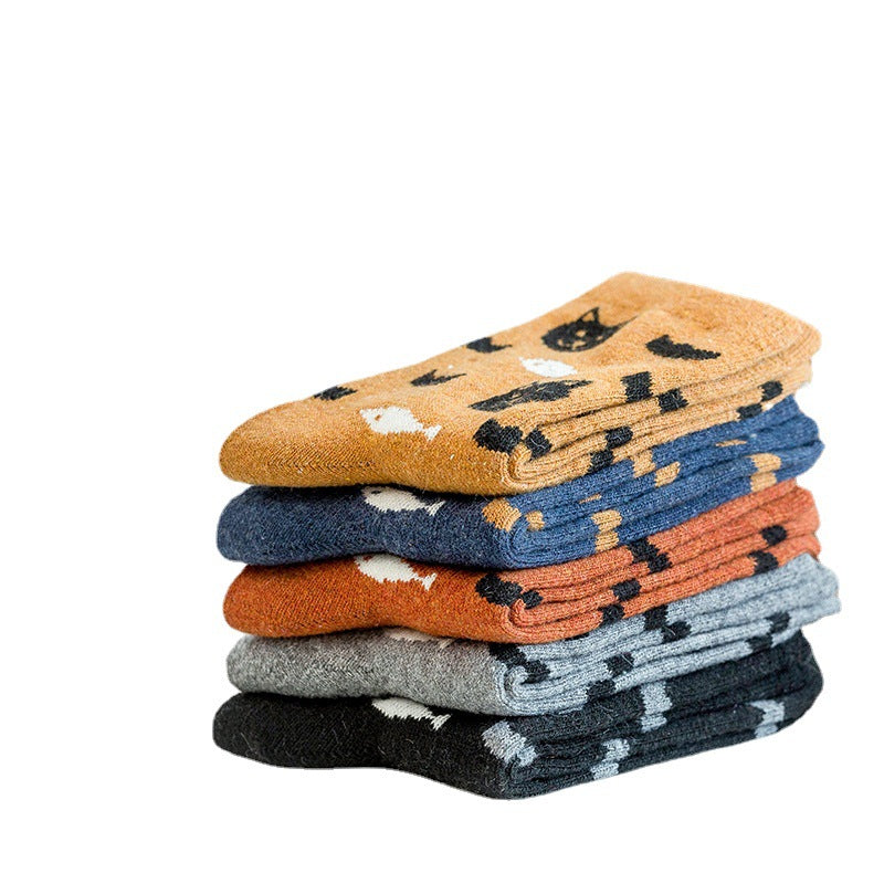 Womens Warm Retro Rabbit Wool Socks