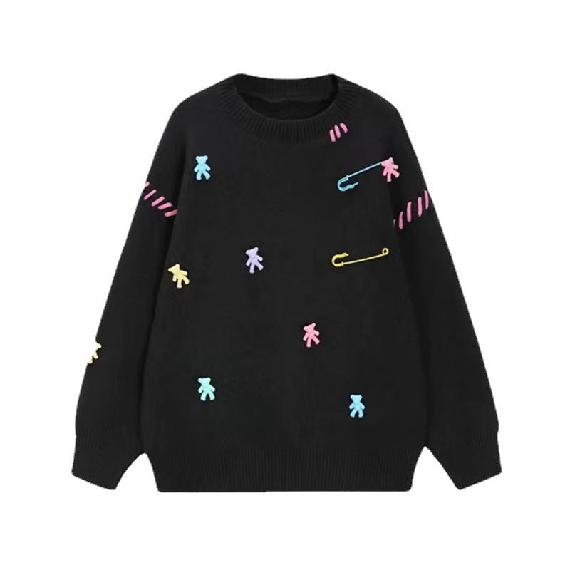 Idle Style Pin Plus Size Sweater Women's Autumn And Winter New