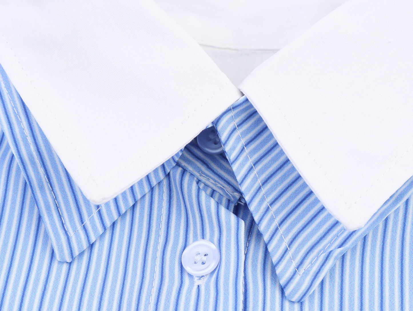 Spring And Summer Poplin Stitching Stripe Long Sleeves Shirt