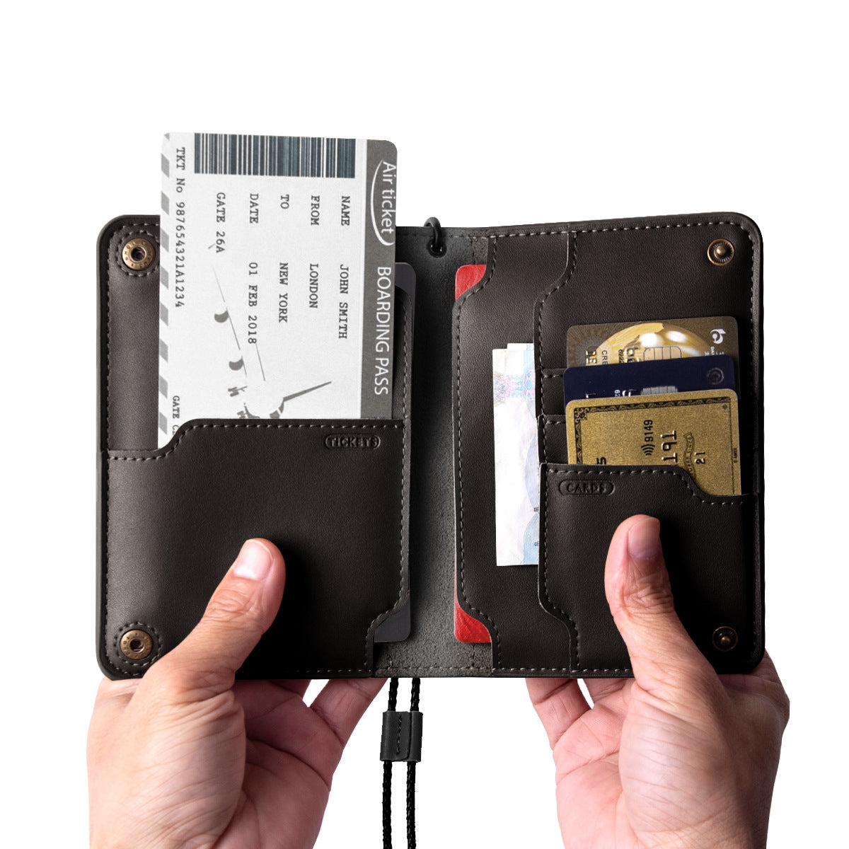 Cowhide Portable Travel Simple Multi Card Passport Protector