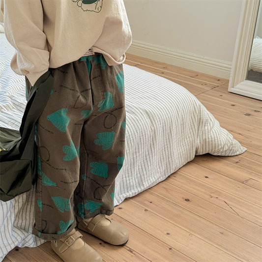 Children's Washed Cotton Casual Pants