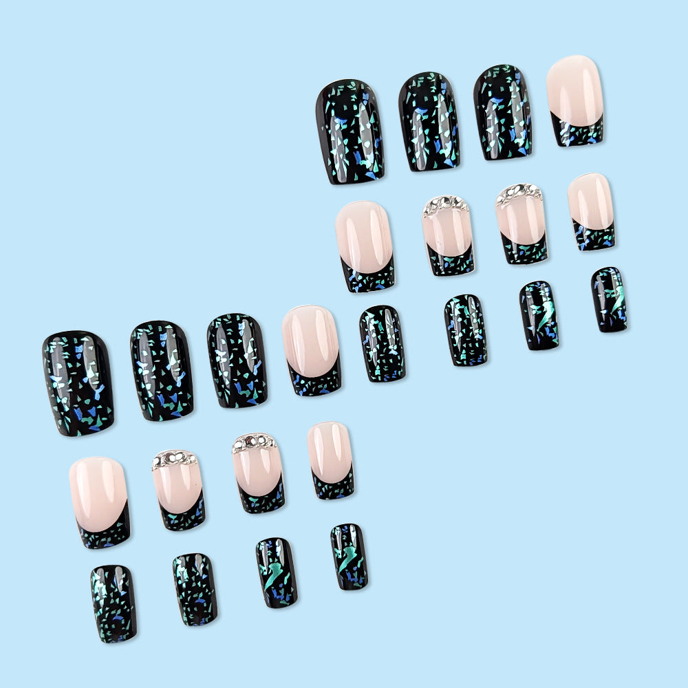 Emerald French Entry Lux Nail Patch Sweet Cool Diamond European Square