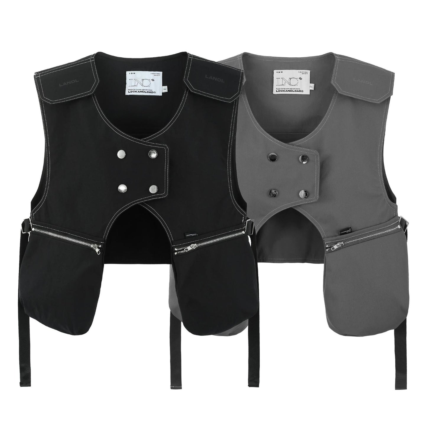 Tactical Zipper Multi-pocket Cropped Men's Vest